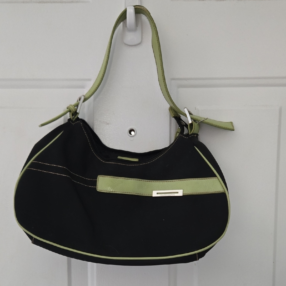 Vintage Franco Sarto Stylish Black and Green Women's Bag